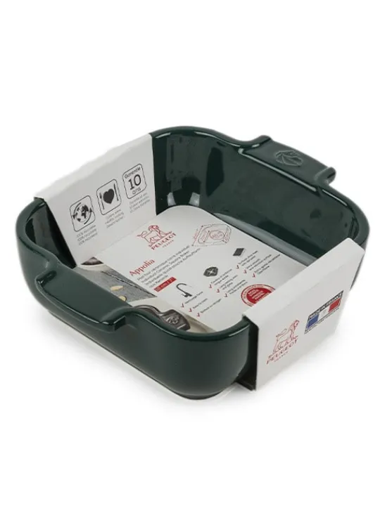 Outlet Appolia Individual ceramic square baking dish in forest green, 18cm Speciality Bakeware | Individual Dishes