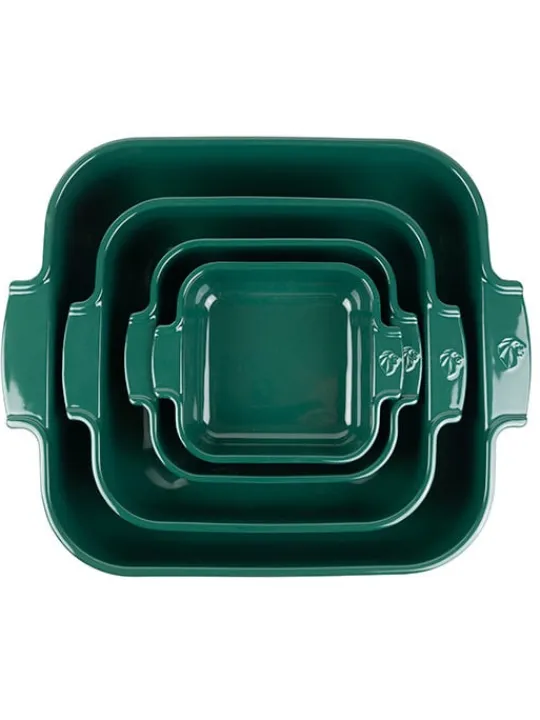 Outlet Appolia Individual ceramic square baking dish in forest green, 18cm Speciality Bakeware | Individual Dishes