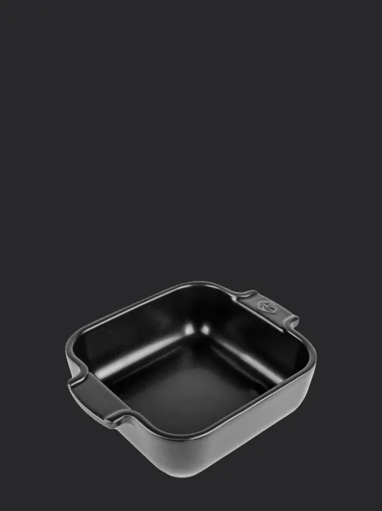 Clearance Appolia Individual square ceramic oven dish in satin black, 18cm Speciality Bakeware | Individual Dishes