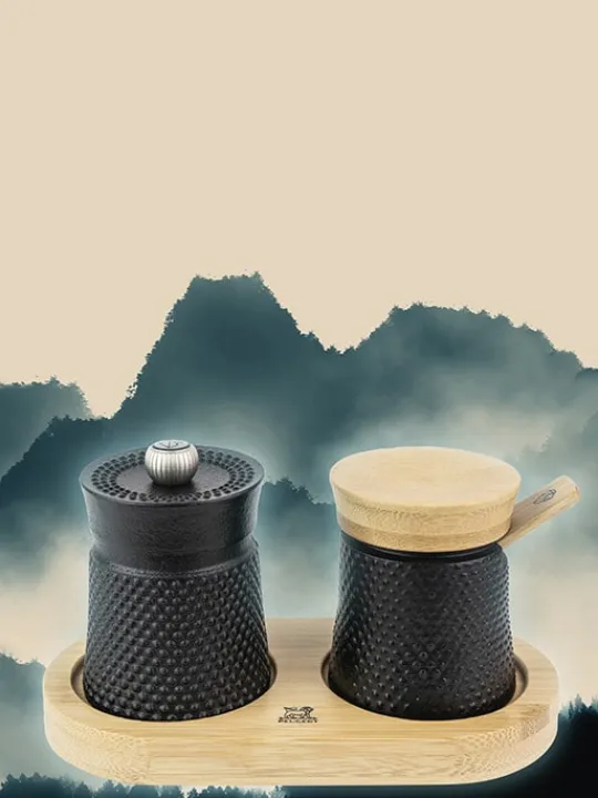 Sale Bali spice palace Bali cast-iron pepper mill and its salt cellar as a gift box For The Foodie | Salt