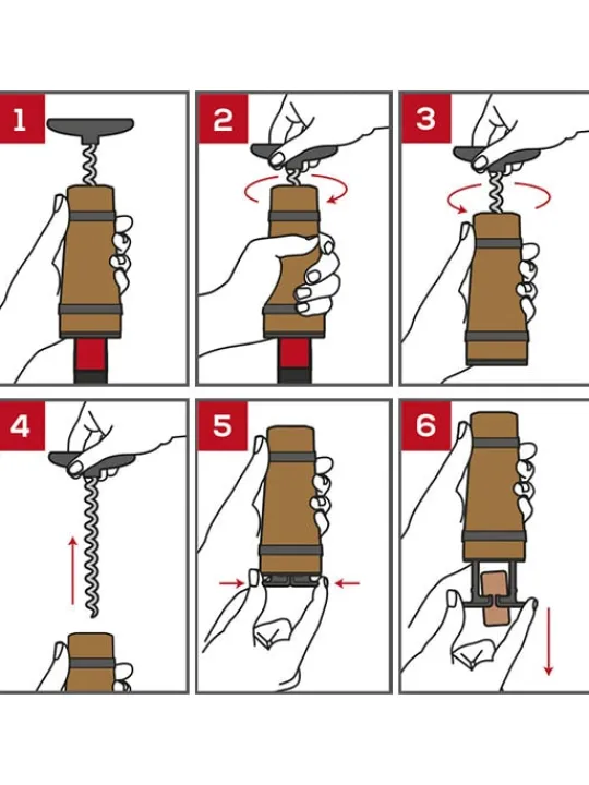 Clearance Barrel Wooden corkscrew with zamac handle, 18cm Corkscrews