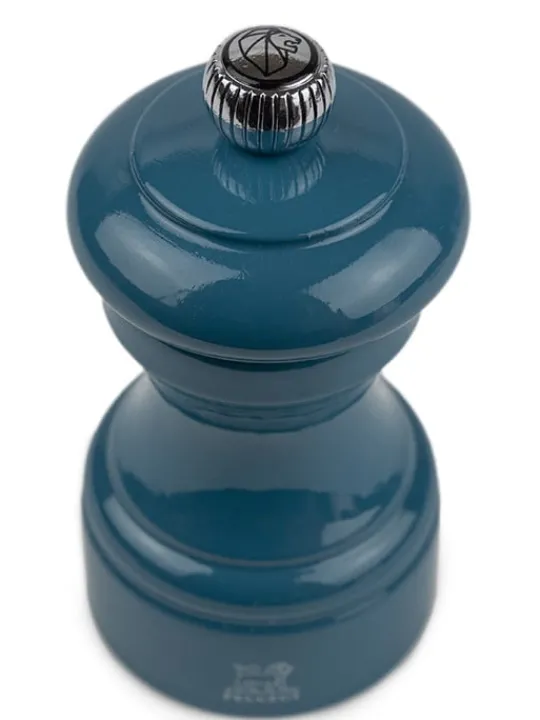 Clearance Bistro Manual wooden pepper mill in pacific blue gloss, 10cm For Under £50 | For The Foodie