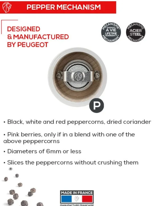Cheap Bistro Manual wooden pepper mill in pearl grey gloss, 10cm For Under £50 | Pepper