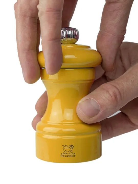 New Bistro Manual wooden pepper mill in saffron gloss, 10cm For Under £50 | Pepper