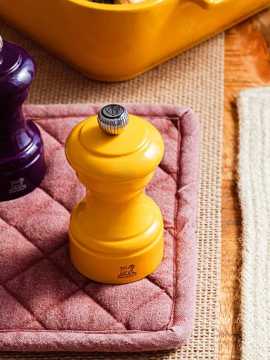 New Bistro Manual wooden pepper mill in saffron gloss, 10cm For Under £50 | Pepper