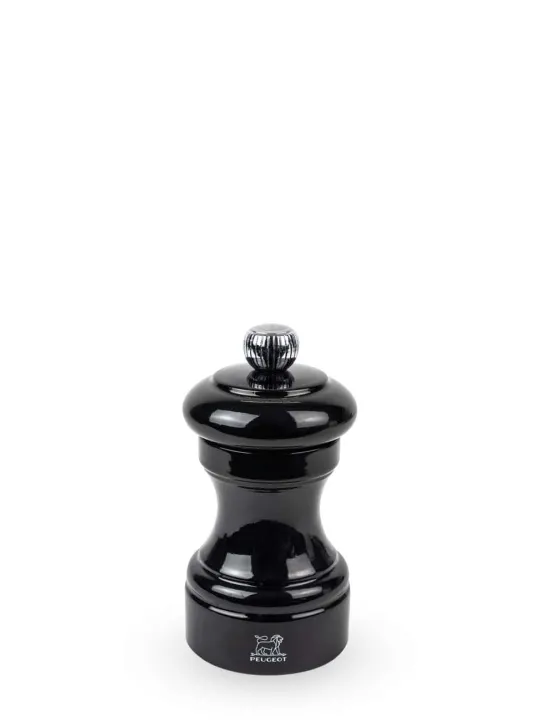 Outlet Bistro Manual wooden salt mill in black gloss, 10cm Salt | Salt Mills