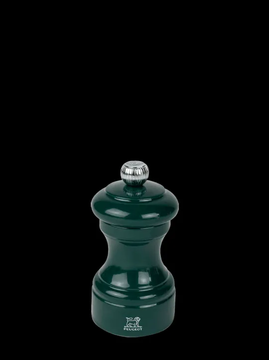 Outlet Bistro Manual wooden salt mill in forest green gloss, 10cm Salt | Salt Mills