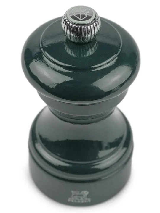 Outlet Bistro Manual wooden salt mill in forest green gloss, 10cm Salt | Salt Mills