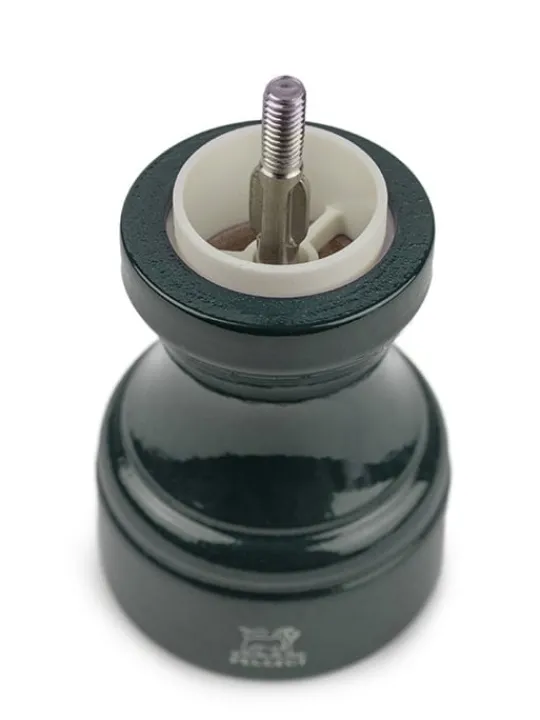 Outlet Bistro Manual wooden salt mill in forest green gloss, 10cm Salt | Salt Mills