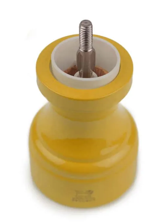 Outlet Bistro Manual wooden salt mill in saffron gloss, 10cm Salt | Salt Mills