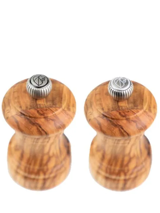 Shop Bistro set manual salt and pepper mills in olive wood, 10cm For The Host With The Most | Salt