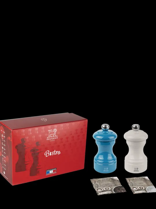 Best Bistrorama gift set bundle bundle of bistrorama wooden ivory salt mill and pacific pepper mill in a presentation box, and a sachet each of salt & pepper. size 10 cm. Salt | Salt & Pepper Mill Sets
