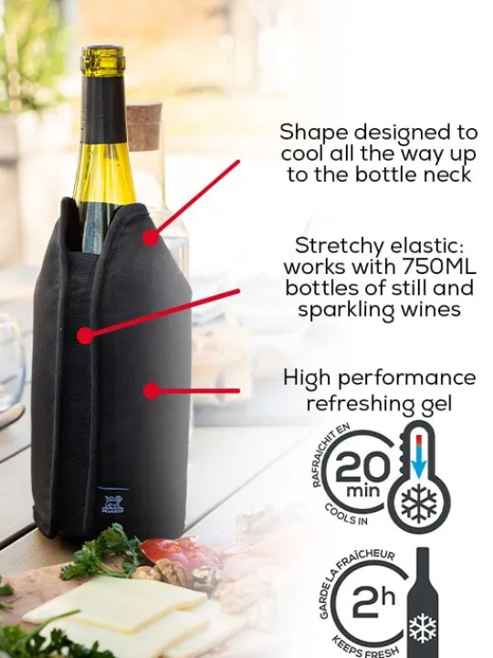 Cheap Bubbles Gift box – frizz cooling sleeve grey finish and line carbon champagne stopper For The Bar Tender | Wine And Champagne Accessories