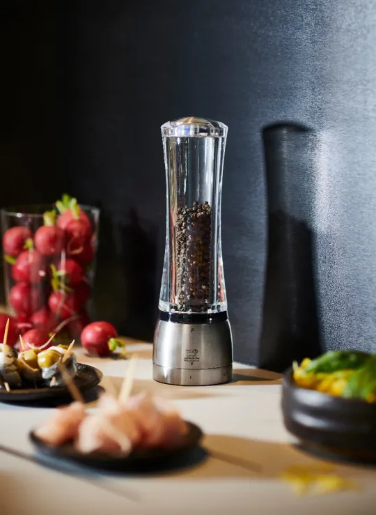 Fashion Daman U’select manual pepper mill, acrylic and stainless steel, 21 cm Pepper | Pepper Mills