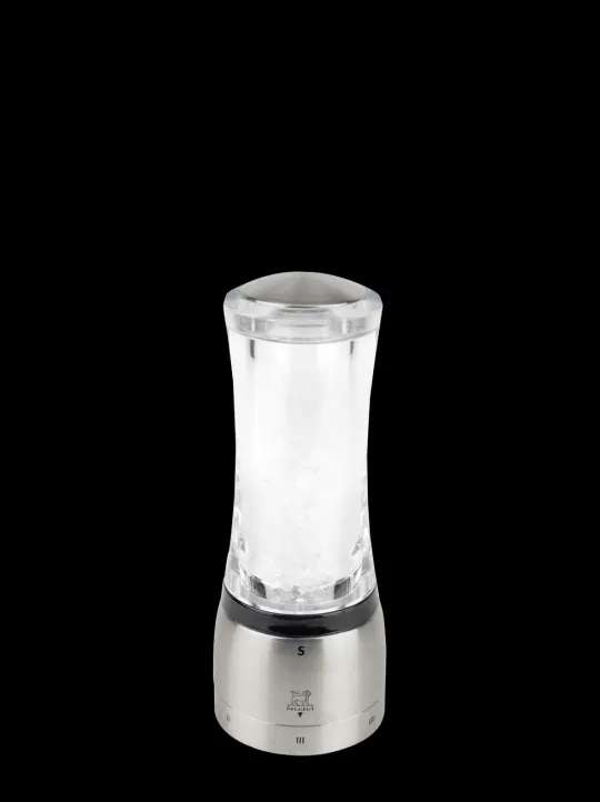 Clearance Daman U'select manual salt mill in acrylic & stainless steel, 16cm Salt | Salt Mills