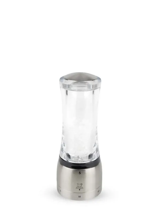 Clearance Daman U'select manual salt mill in acrylic & stainless steel, 16cm Salt | Salt Mills
