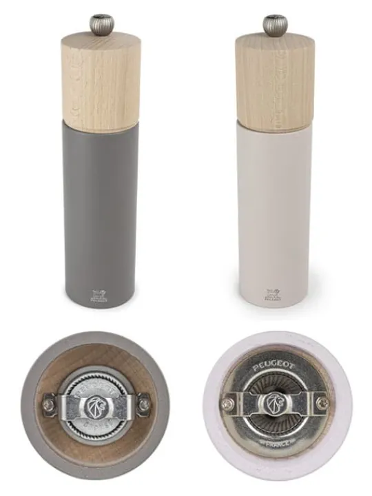 Best Sale Duo boreal Gifset boreal pepper and salt mills grey rock and petal rose 21 cm with its silicon funnel Salt | Salt & Pepper Mill Sets