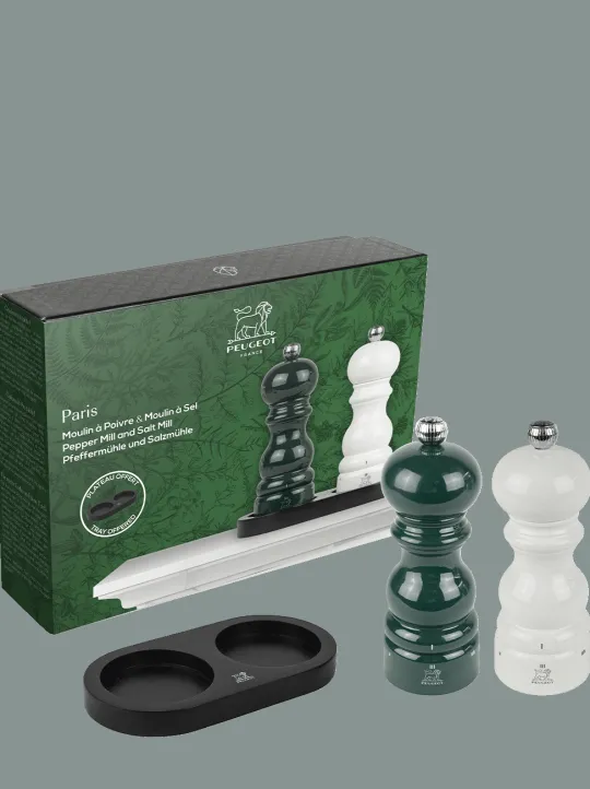 Hot Duo paris Set of paris u'select 15 cm salt and pepper mills with black tray as a gift box Salt | Salt & Pepper Mill Sets
