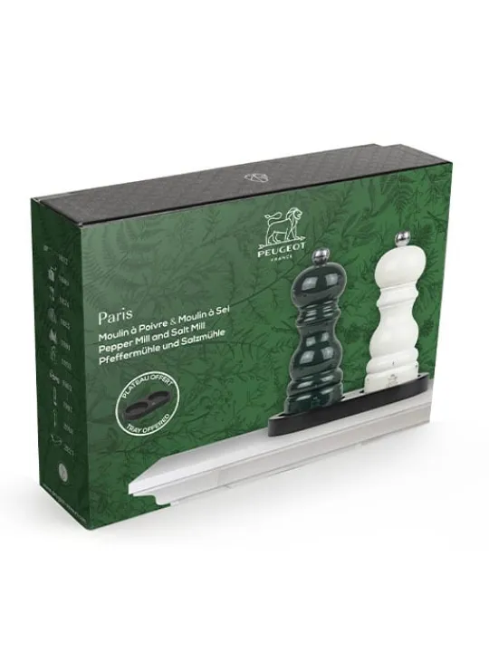 Hot Duo paris Set of paris u'select 15 cm salt and pepper mills with black tray as a gift box Salt | Salt & Pepper Mill Sets