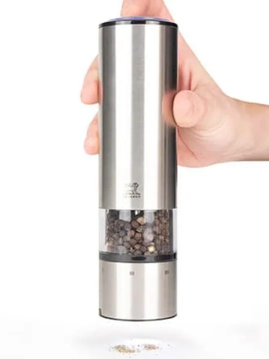 New Elis sense U’select electric salt and pepper mills in stainless steel, 20cm Salt | Salt Mills