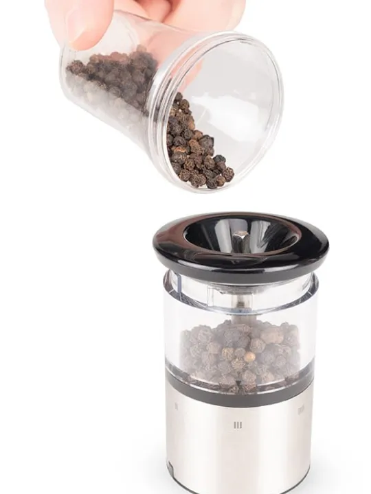 New Elis sense U’select electric salt and pepper mills in stainless steel, 20cm Salt | Salt Mills