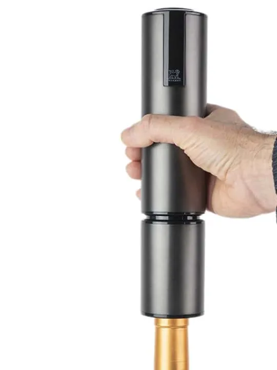 New Elis touch grey stainless steel electric corkscrew with rechargeable battery, 27cm Corkscrews
