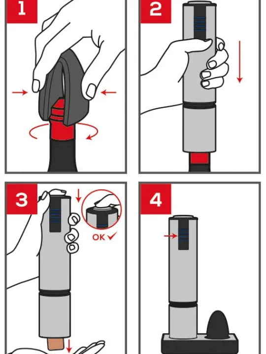 Online Elis touch rechargeable electric corkscrew in stainless steel with battery 27 cm Corkscrews