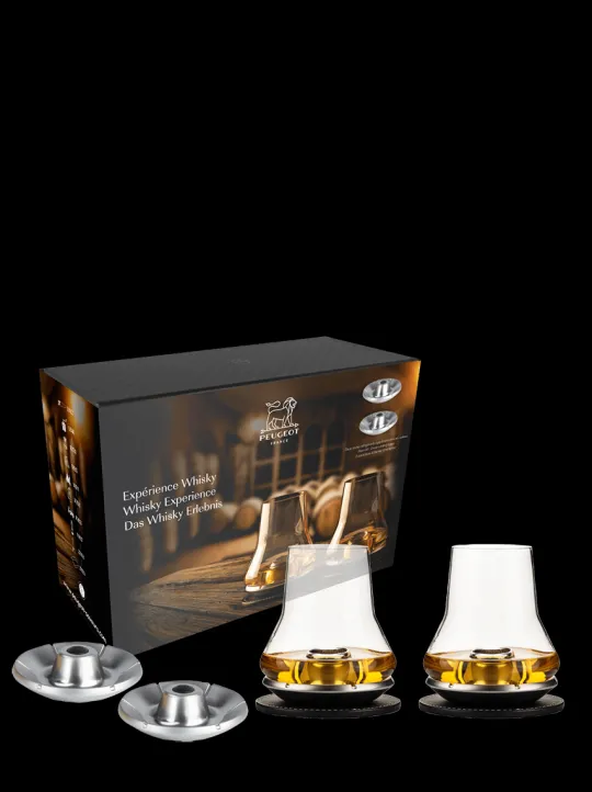 Shop Experience whisky Gift box with 2 whisky-tasting sets, a tasting booklet and 2 additionnal chilling bases Tasting Glasses