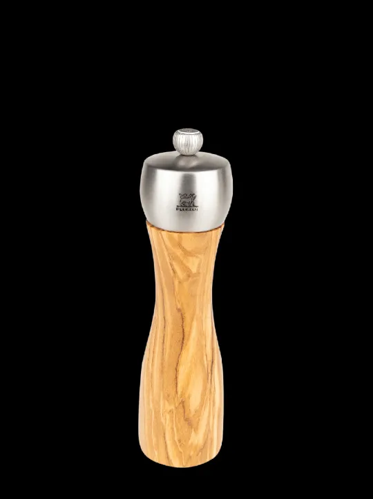 Best Fidji Manual salt mill, olive wood and stainless steel, 20 cm Salt | Salt Mills