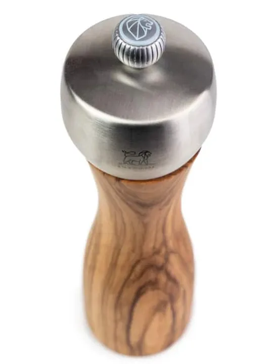 Best Fidji Manual salt mill, olive wood and stainless steel, 20 cm Salt | Salt Mills