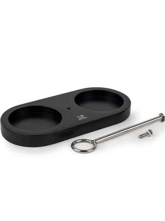 Outlet Linéa Bamboo tray for two mills, in matt color, with handle Spice Mill Accessories