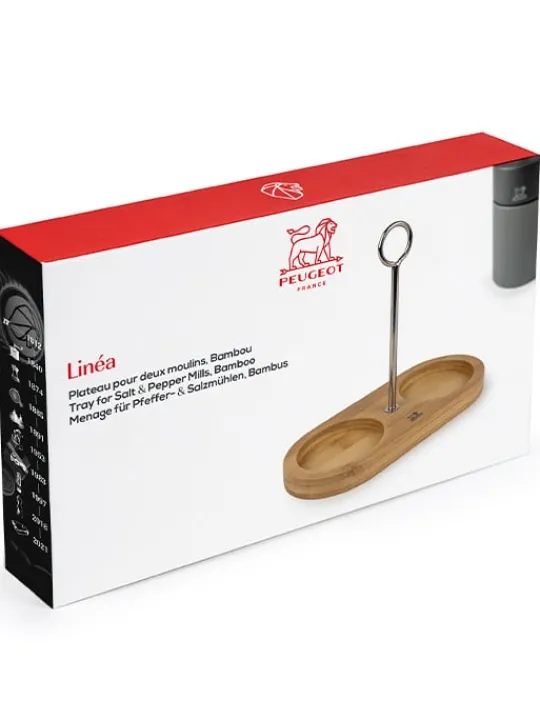 Shop Linéa Bamboo tray for two mills, in color, with handle Spice Mill Accessories