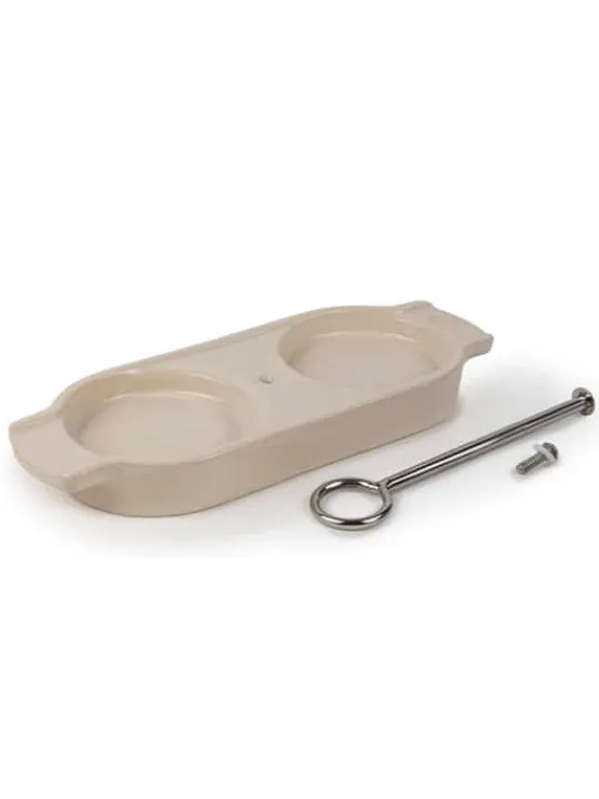 Cheap Linéa Ceramic tray for two mills, in ecru color Trays | Spice Mill Accessories