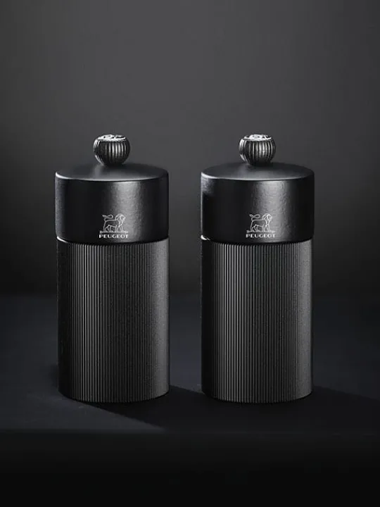 Fashion Line Manual aluminium and wooden pepper mill, matt black, 12cm Pepper | Pepper Mills