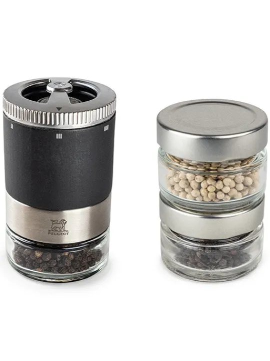 Hot Maestro Maestro gift box including u'select pepper mill in grey, 3 premium peppers, 3 interchangeable glass jars & marker pen For The Foodie | For The Host With The Most