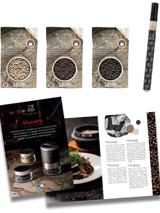 Cheap Maestro Maestro gift box including u'select pepper mill in matt black, 3 premium peppers, 3 interchangeable glass jars & marker pen Pepper | Pepper Mills