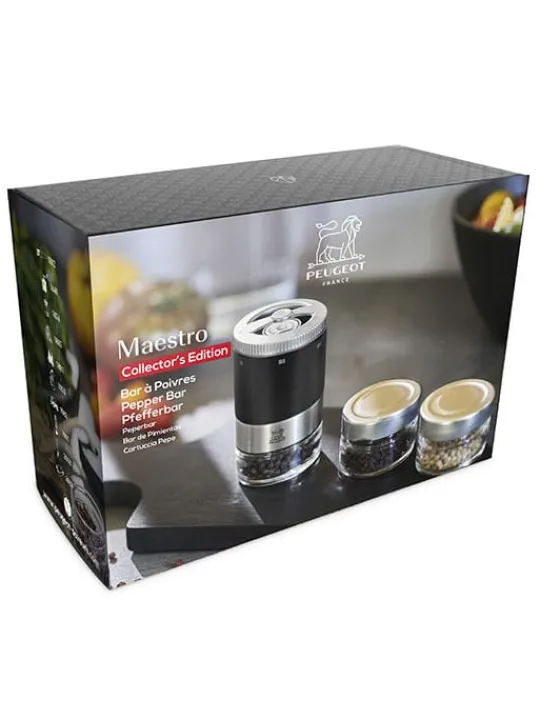 Shop Maestro Maestro u’select 11 cm pepper mill, with 3 premium peppers and 3 interchangeable reservoirs as a gift box Pepper | Pepper Mills