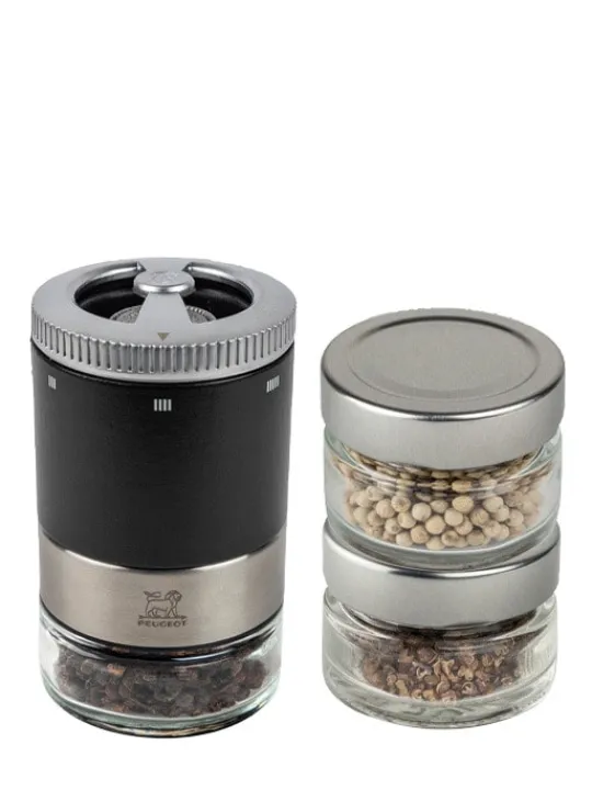 Shop Maestro Maestro u’select 11 cm pepper mill, with 3 premium peppers and 3 interchangeable reservoirs as a gift box Pepper | Pepper Mills