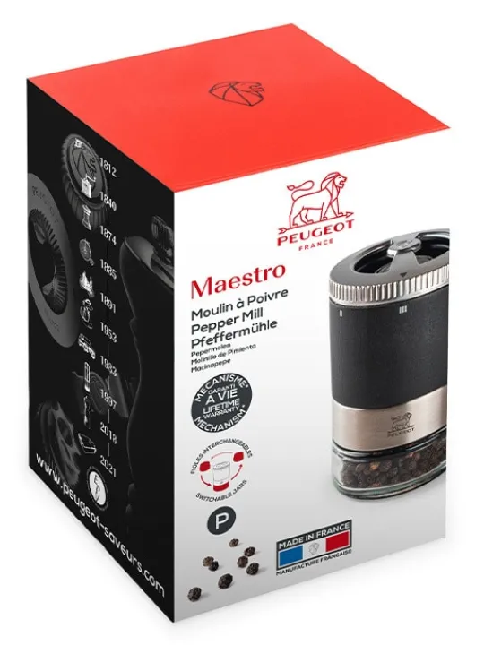 Store Maestro Manual wooden u'select pepper mill with interchangeable glass jar, 11cm - 4in Pepper | Pepper Mills