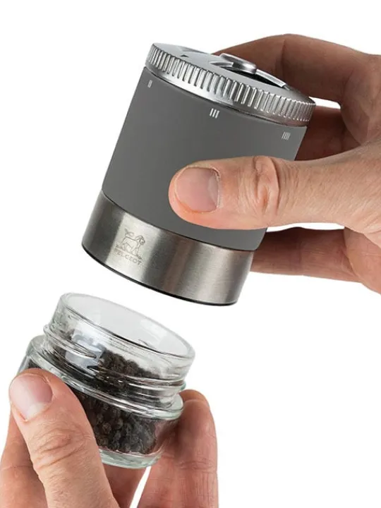 Hot Maestro Pepper bar - u'select pepper mill, 3 premium peppers, 3 interchangeable glass jars, rock grey Pepper | Pepper Mills