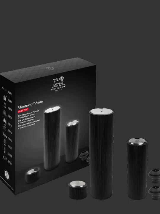 Outlet Master of wine Line reverse electric corkscrew and line preserve electric conservationpump in matte black finish as a gift box Wine And Champagne Accessories | Corkscrews