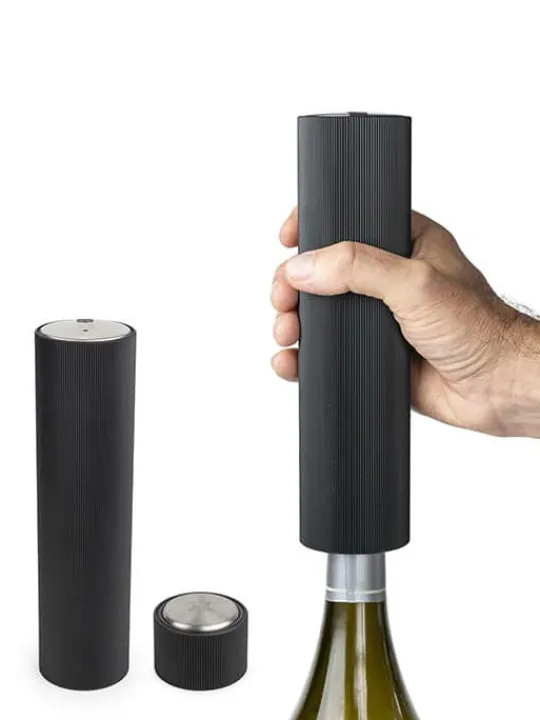 Outlet Master of wine Line reverse electric corkscrew and line preserve electric conservationpump in matte black finish as a gift box Wine And Champagne Accessories | Corkscrews