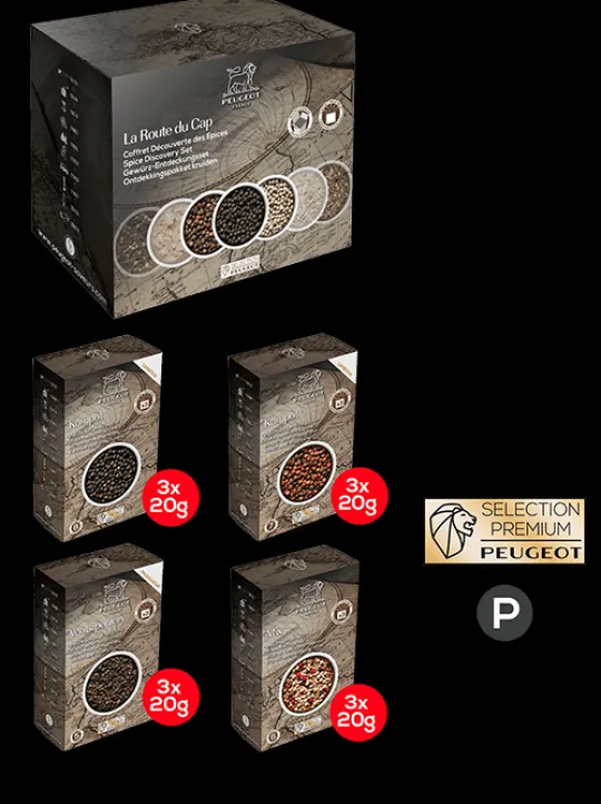 Clearance Multipack poivres premium Pack 3 peppers of origin and 1 exclusive blend Pepper | Speciality Seasoning