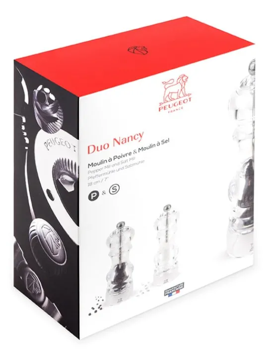 New Nancy Duo of manual salt and pepper mills, acrylic, 18 cm Salt | Salt & Pepper Mill Sets