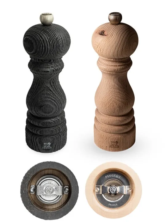 Discount 100% nature Manual upcycled wooden salt and pepper mill bundle, 18cm Salt | Salt & Pepper Mill Sets