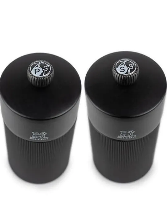 Cheap Night chic Gift set – line manual pepper and salt mills, matte black with stainless steel funnel, 12 cm Salt | Salt & Pepper Mill Sets