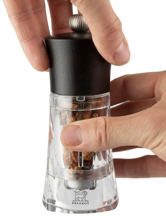 Flash Sale Oléron Manual chilli grinder in matt wood and acrylic, 14cm Speciality Spice Mills