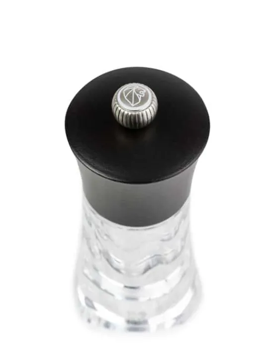 Best Oléron Manual wet salt mill in wood and acrylic, matte, 14 cm - 5,5in. Salt | Salt Mills