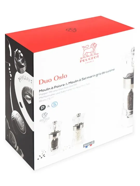 Online Oslo Duo of manual wet salt and pepper mills, acrylic, 14 cm Salt | Salt & Pepper Mill Sets