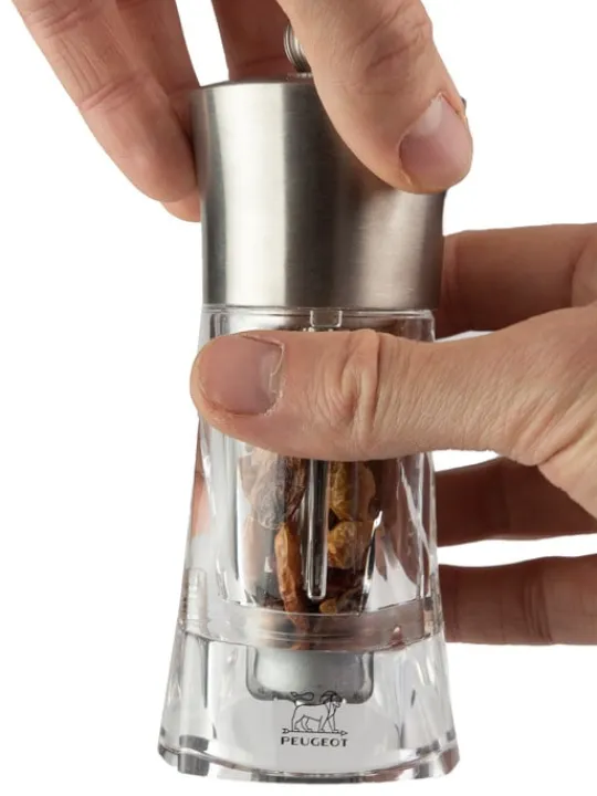 Outlet Ouessant Manual chilli grinder in stainless steel and acrylic, 14cm Speciality Spice Mills